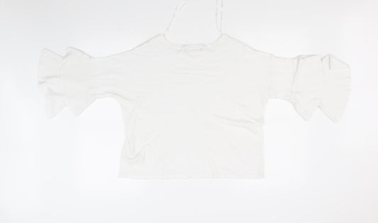 Womens UK Size 14 Marks and Spencer White Basic T-Shirt