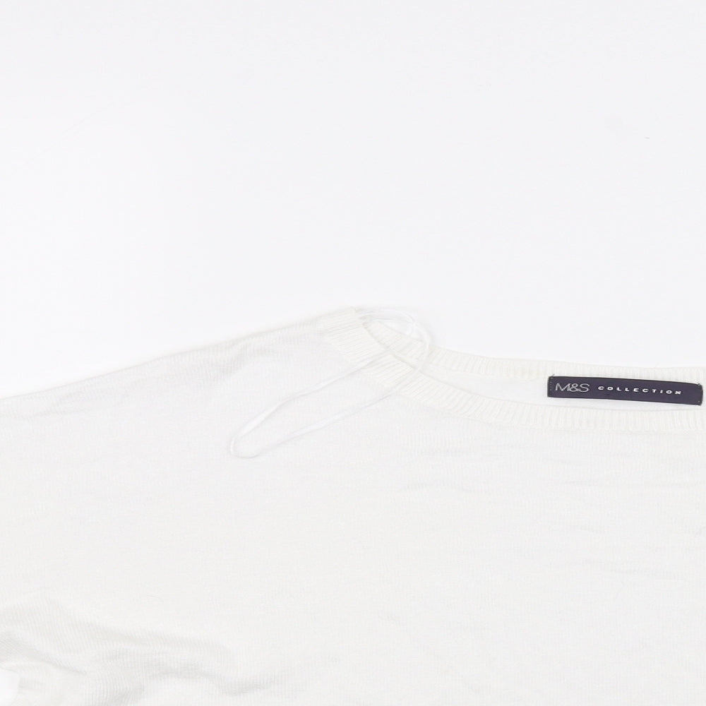 Womens UK Size 14 Marks and Spencer White Basic T-Shirt