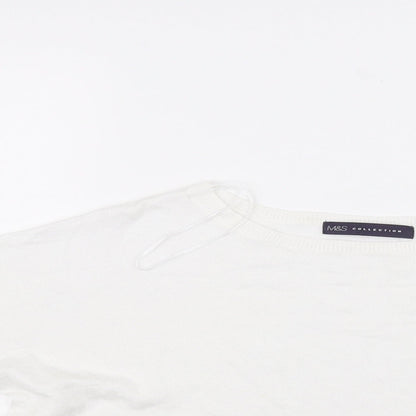 Womens UK Size 14 Marks and Spencer White Basic T-Shirt