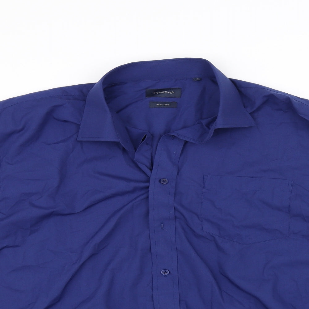 Taylor & Wright  Mens Blue    Button-Up Size 17