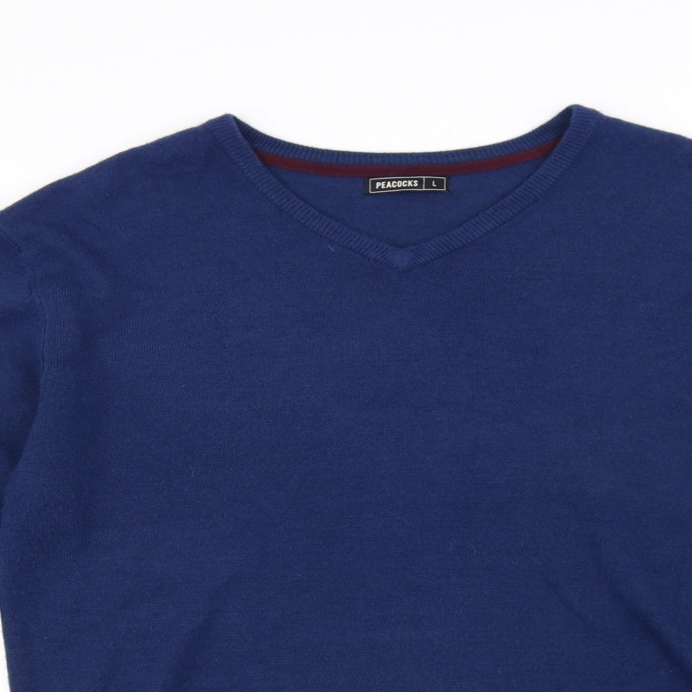Peacocks Mens Blue   Pullover Jumper Size L