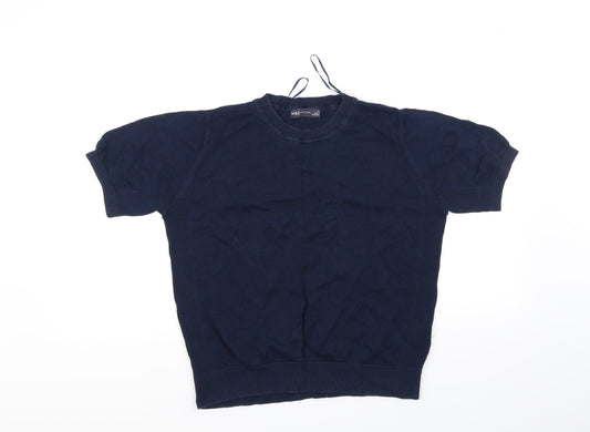 Womens UK Size 14 Marks and Spencer Blue Basic T-Shirt