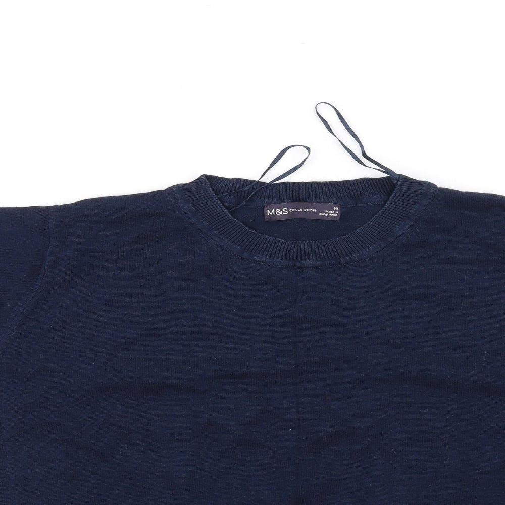 Womens UK Size 14 Marks and Spencer Blue Basic T-Shirt
