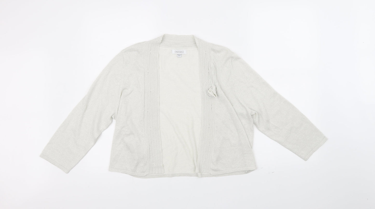 Nightingales Womens White   Cardigan Jumper Size 16