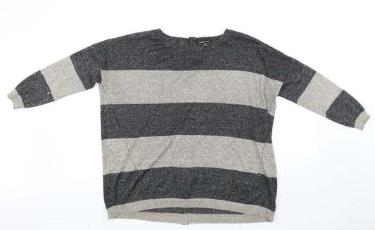 Warehouse Womens Beige Striped  Pullover Jumper Size 12