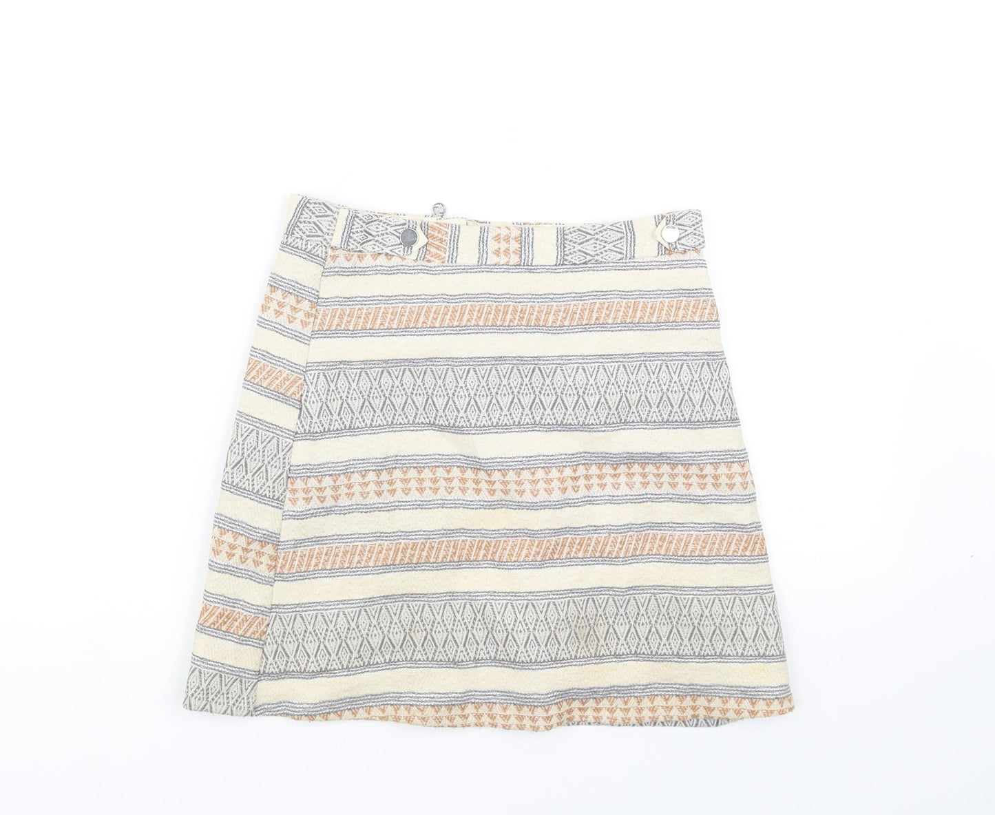 River Island Girls White Geometric  Flare Skirt Size 12 Years