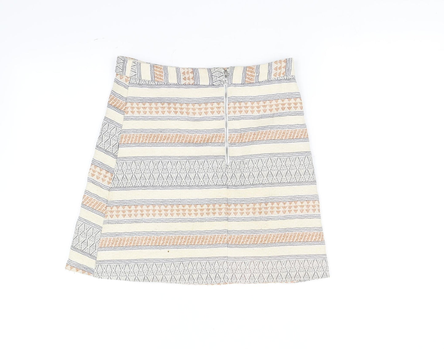 River Island Girls White Geometric  Flare Skirt Size 12 Years