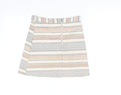 River Island Girls White Geometric  Flare Skirt Size 12 Years