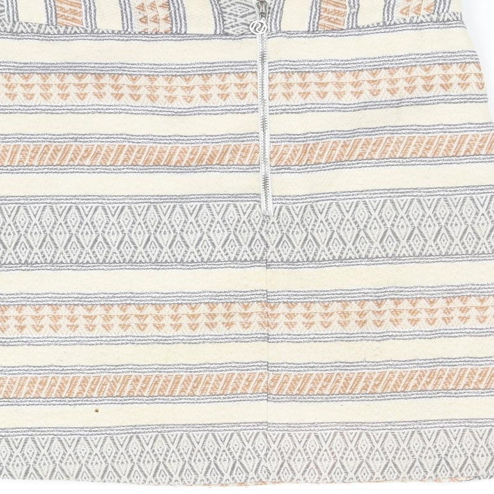 River Island Girls White Geometric  Flare Skirt Size 12 Years