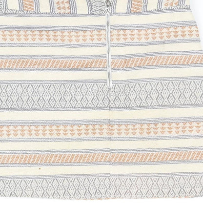 River Island Girls White Geometric  Flare Skirt Size 12 Years