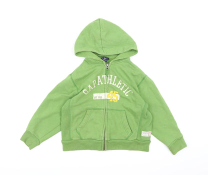 Gap Boys Green  Jersey Full Zip Hoodie Size 4 Years
