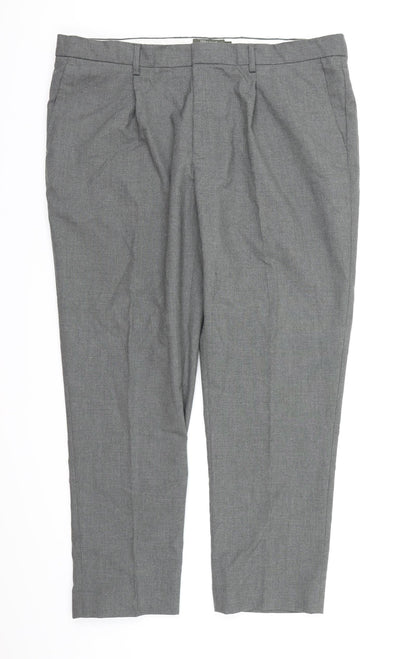 Williams & Brown Mens Grey  Rayon Dress Pants Trousers  L28 in
