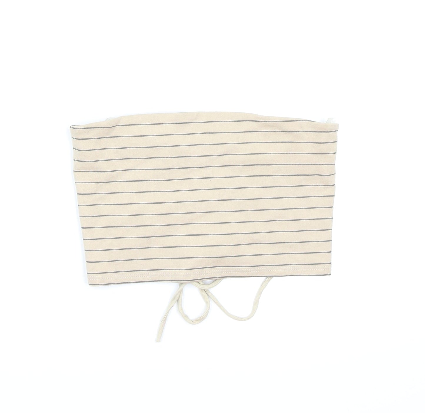 Fashion Nova Womens Beige Striped  Cropped Tank Size M