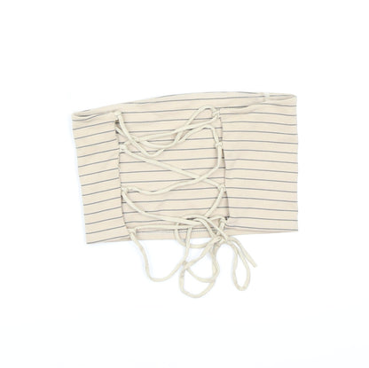Fashion Nova Womens Beige Striped  Cropped Tank Size M