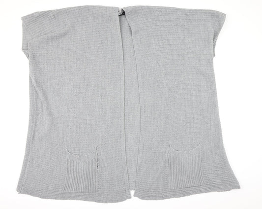 PRETTYLITTLETHING Womens Grey  Knit Cardigan Jumper Size M