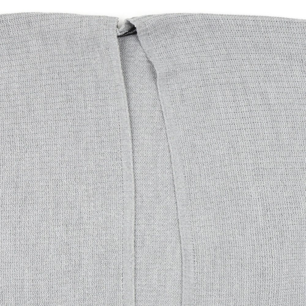 PRETTYLITTLETHING Womens Grey  Knit Cardigan Jumper Size M