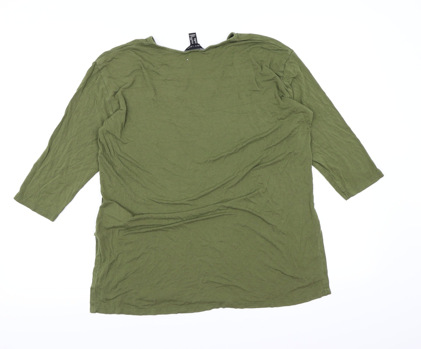 Womens UK Size 14 New Look Green Basic T-Shirt