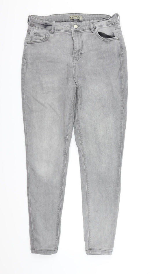 Denim & Co. Womens Grey  Denim Skinny Jeans Size 16 L26 in