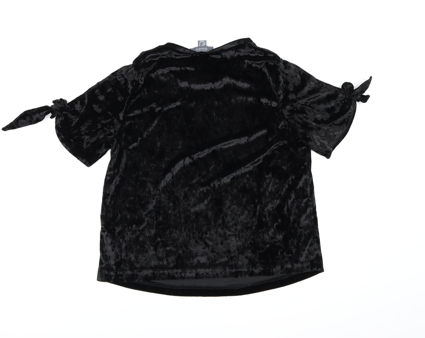 Primark Womens Black  Velour Basic T-Shirt Size 12