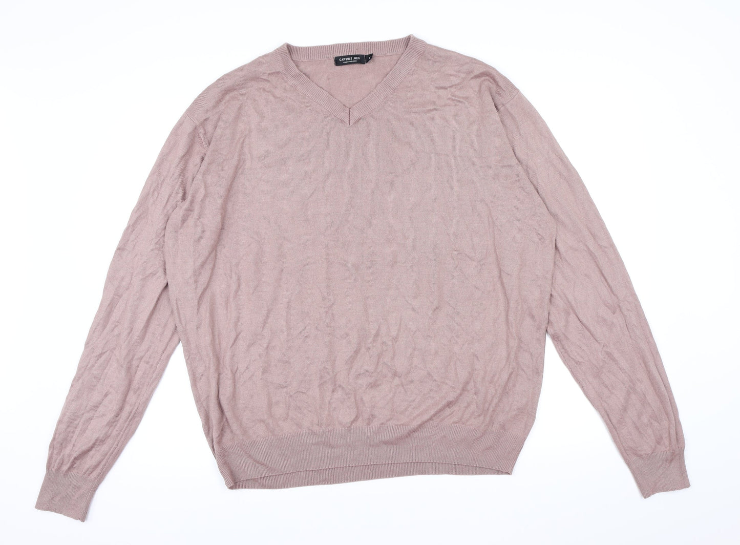 CAPSULE  Mens Pink  Knit Pullover Jumper Size XL