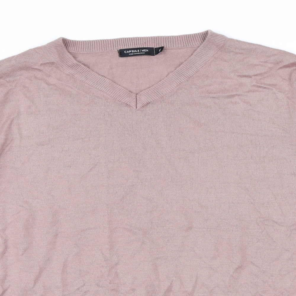 CAPSULE  Mens Pink  Knit Pullover Jumper Size XL