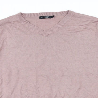 CAPSULE  Mens Pink  Knit Pullover Jumper Size XL