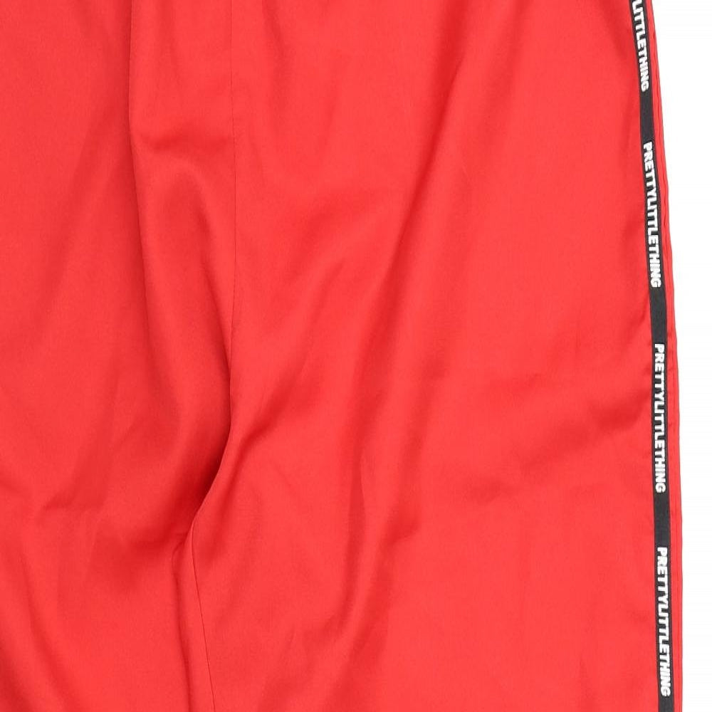 PRETTYLITTLETHING Womens Red   Trousers  Size 16 L28 in