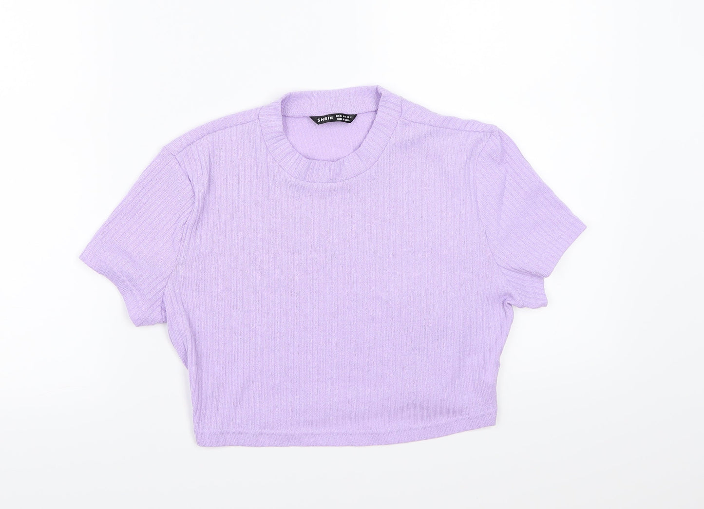 Womens UK Size XL SHIEN Purple Cropped T-Shirt