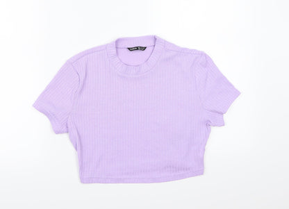 Womens UK Size XL SHIEN Purple Cropped T-Shirt