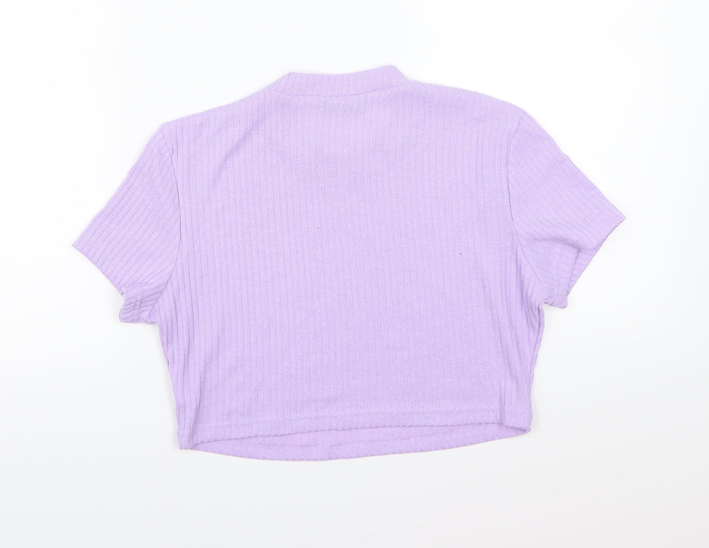 Womens UK Size XL SHIEN Purple Cropped T-Shirt