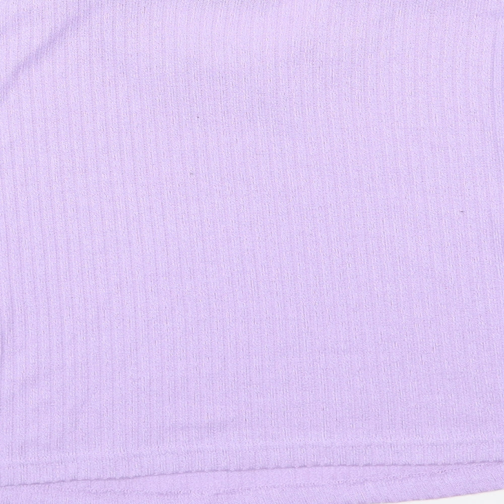 Womens UK Size XL SHIEN Purple Cropped T-Shirt