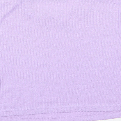 Womens UK Size XL SHIEN Purple Cropped T-Shirt