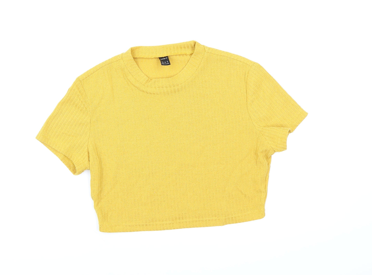 SheIn Womens Yellow   Cropped T-Shirt Size XL