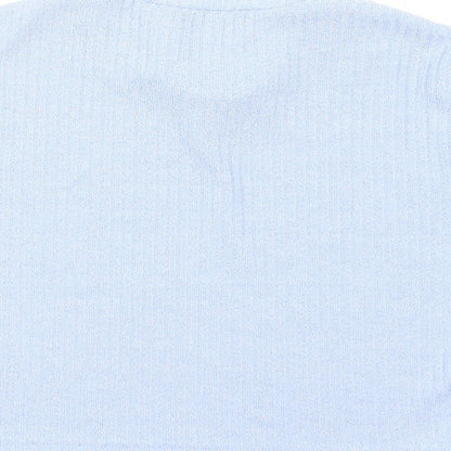 Womens UK Size XL SHIEN Blue Cropped T-Shirt