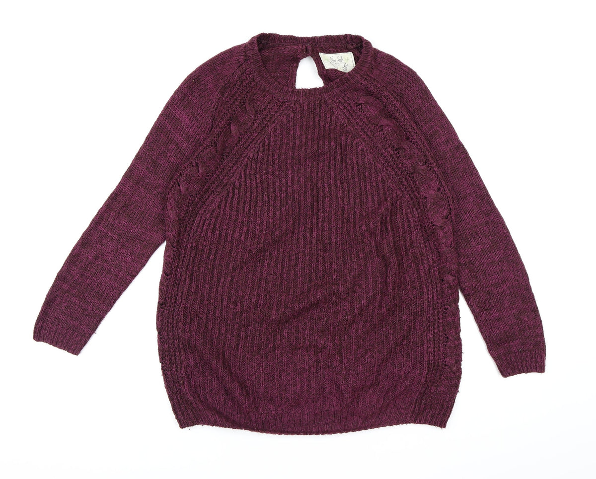 New Look Womens Purple  Knit Pullover Jumper Size S
