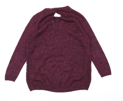 New Look Womens Purple  Knit Pullover Jumper Size S