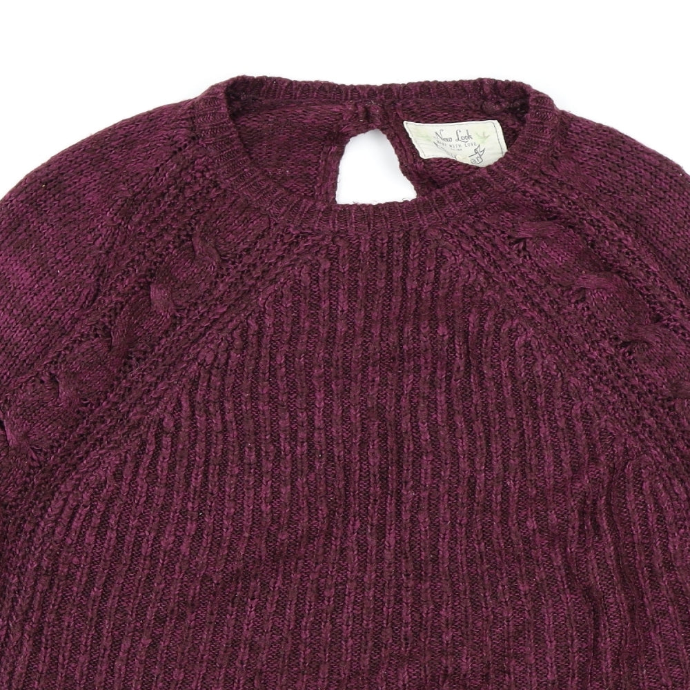 New Look Womens Purple  Knit Pullover Jumper Size S