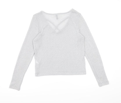 Divided by H&M Womens Silver  Knit Pullover Jumper Size M