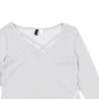 Divided by H&M Womens Silver  Knit Pullover Jumper Size M