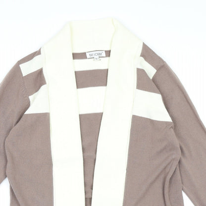Fay Louise Womens Brown Striped Knit Cardigan Jumper Size L