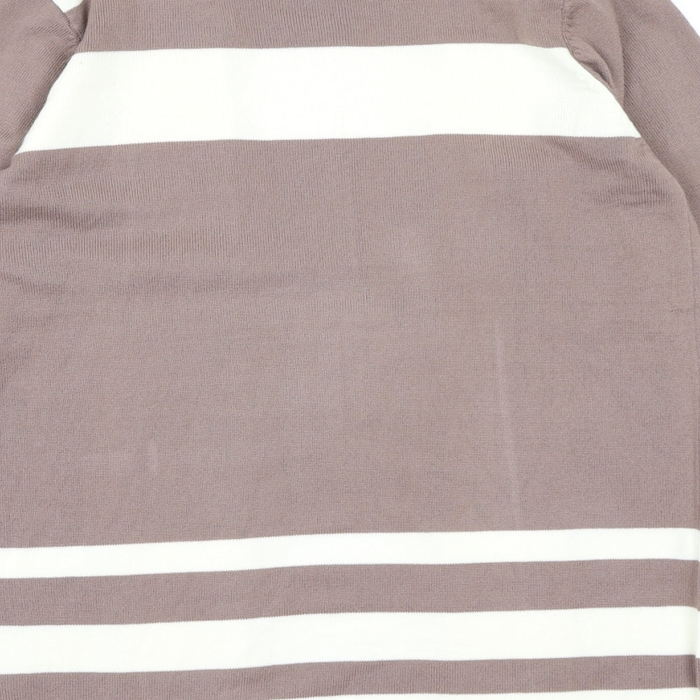 Fay Louise Womens Brown Striped Knit Cardigan Jumper Size L