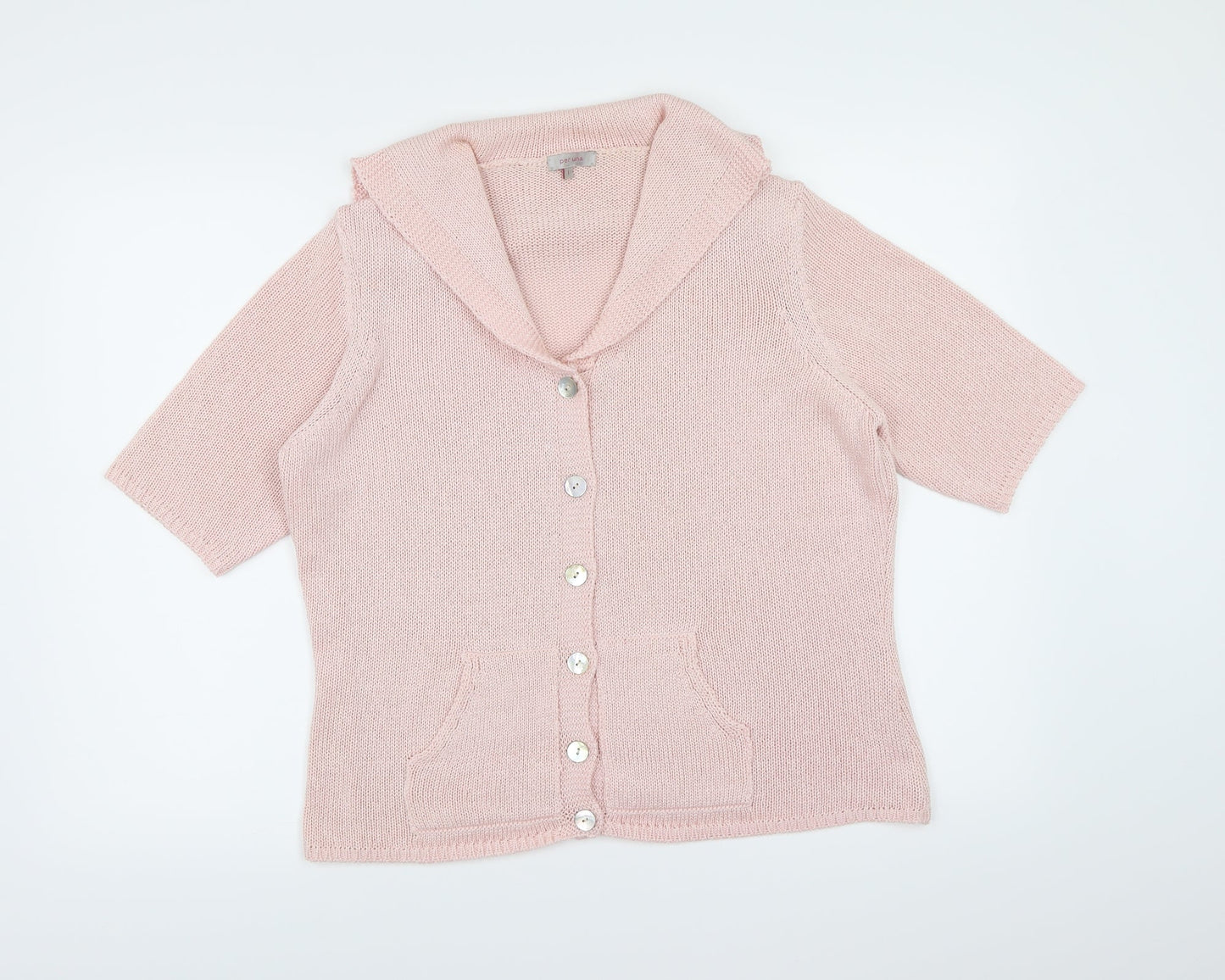 Per Una Womens Pink  Knit Cardigan Jumper Size L