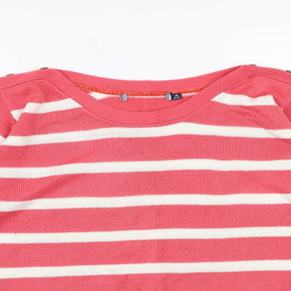 EWM Womens Pink Striped Knit Pullover Jumper Size 14