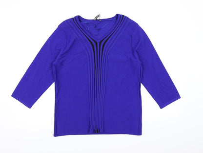 Casamia Womens Blue Knit Pullover Jumper Size M