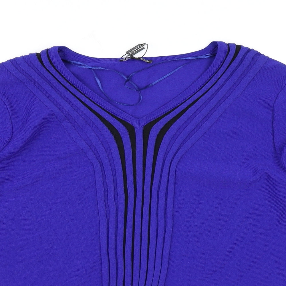 Casamia Womens Blue Knit Pullover Jumper Size M