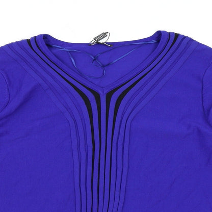 Casamia Womens Blue Knit Pullover Jumper Size M
