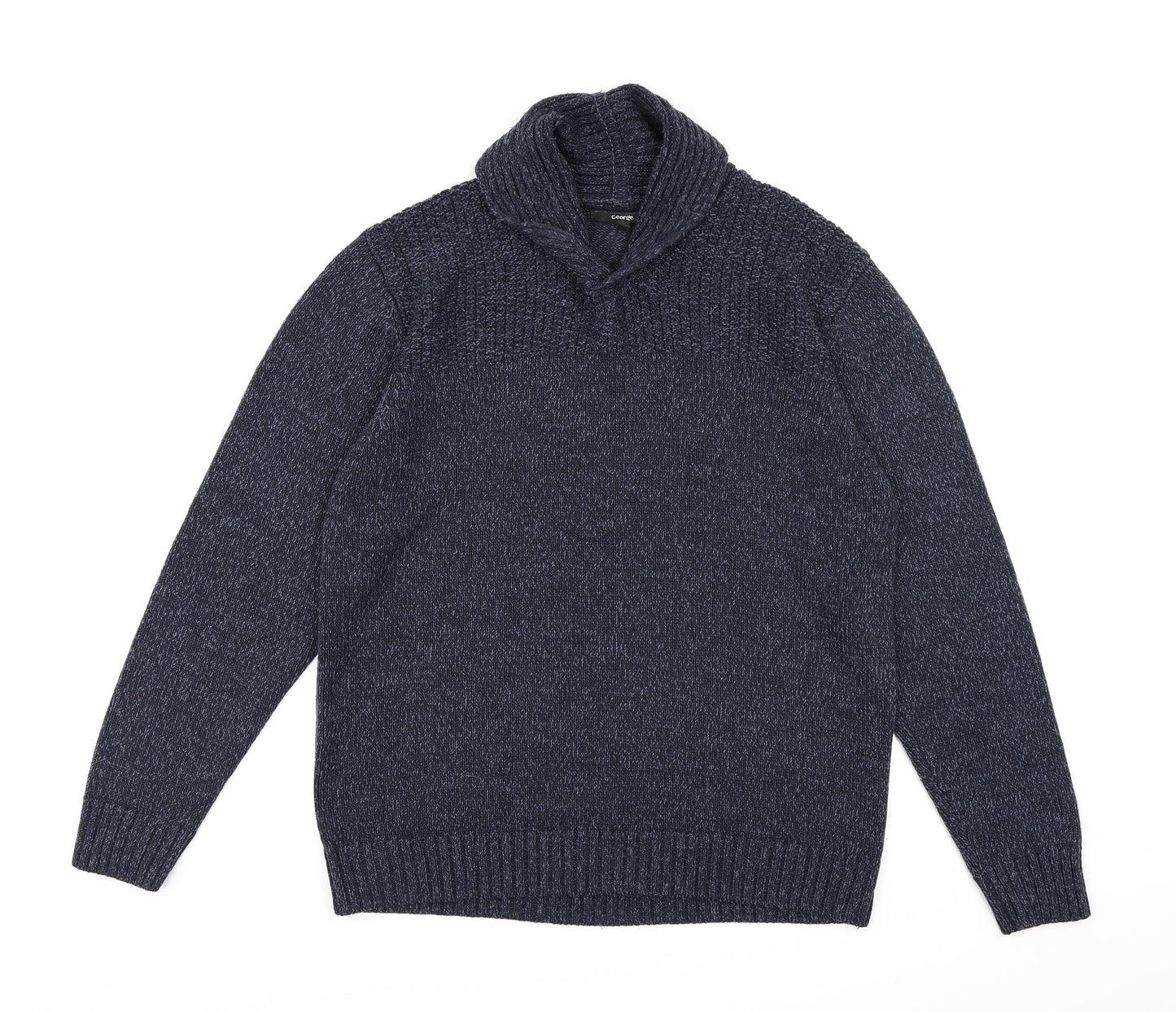 George Mens Blue  Knit Pullover Jumper Size M