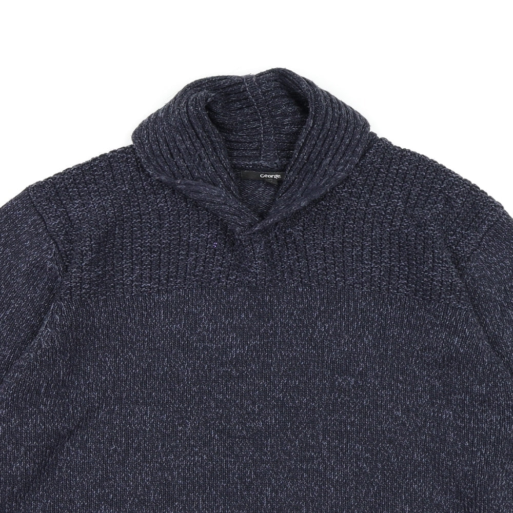 George Mens Blue  Knit Pullover Jumper Size M