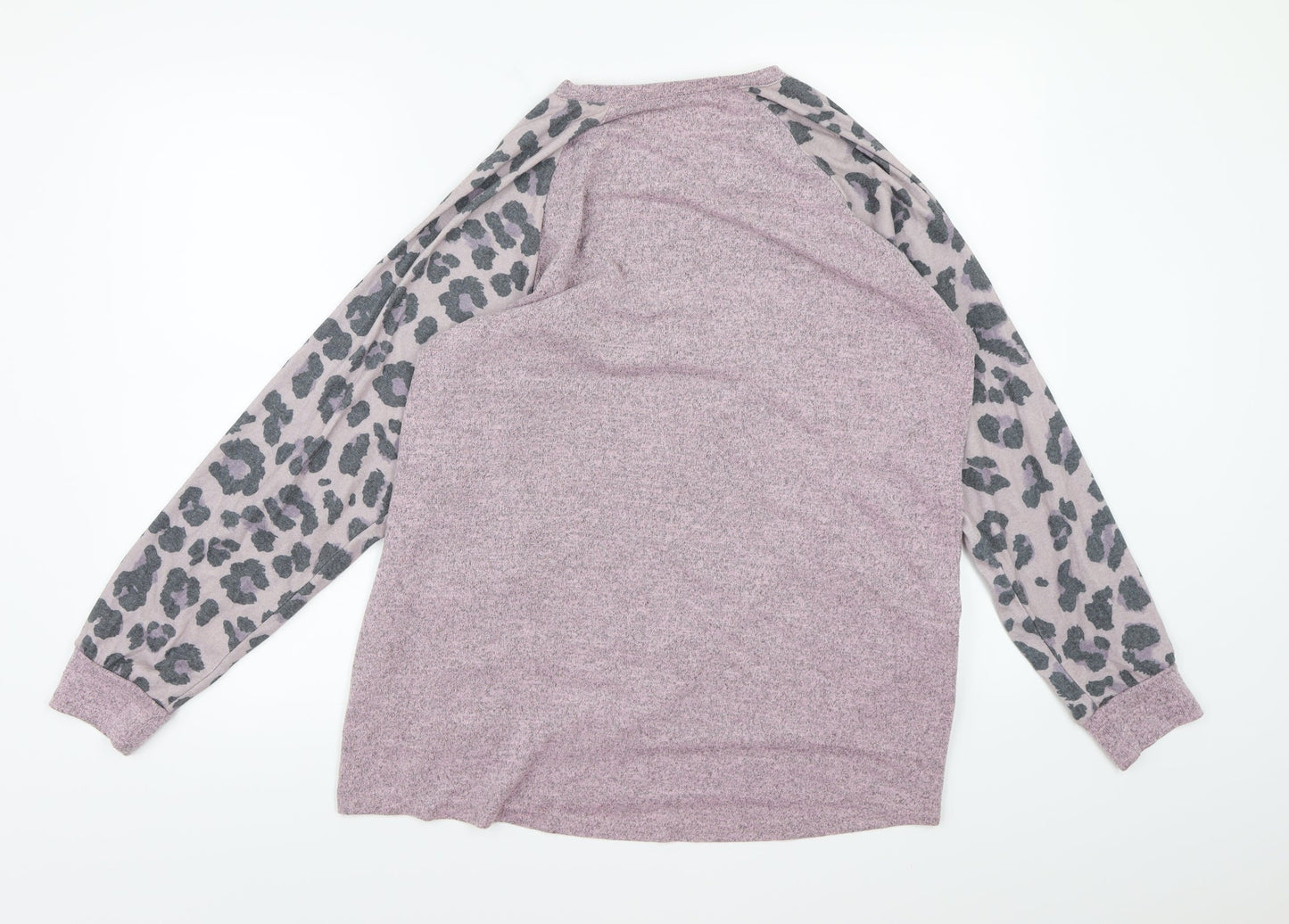 Preworn Womens Pink Animal Print Knit Pullover Jumper Size L