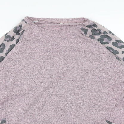 Preworn Womens Pink Animal Print Knit Pullover Jumper Size L